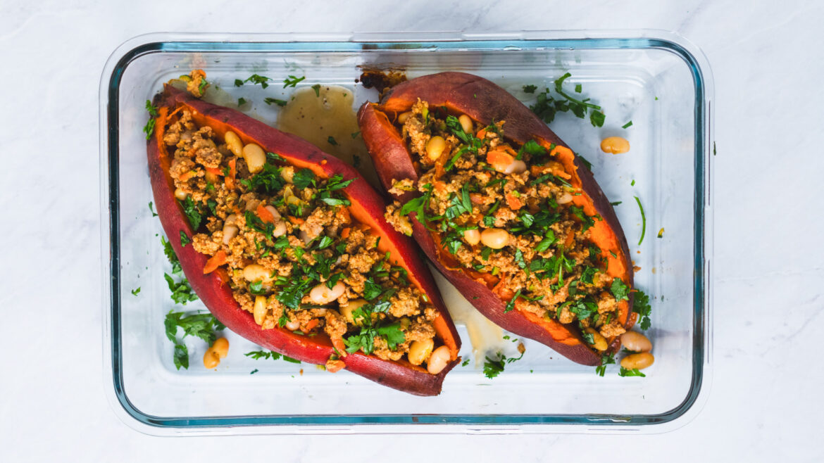 Ground Turkey Stuffed Sweet Potatoes: A healthy and flavorful option for Meal Prep Sunday